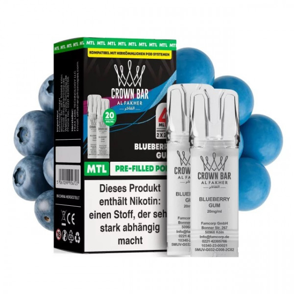 Al Fakher Prefilled Pod MTL - Blueberry Gum (2 Stk)