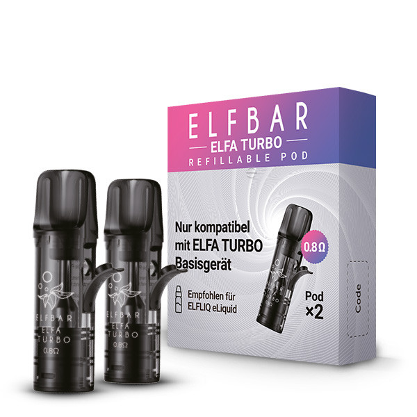 Elfbar ELFA Turbo wiederbefüllbare Leer-Pods 0.8 Ohm (2x)