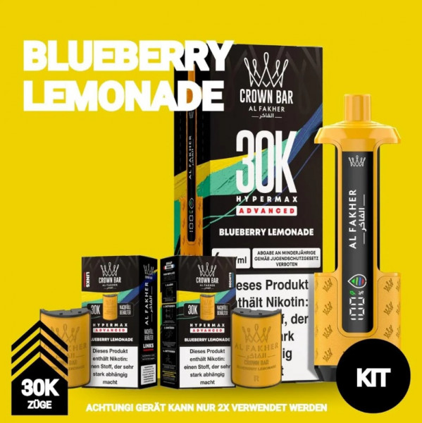 Al Fakher Blueberry Lemonade Crown Bar Hypermax 30k Podkit 22 ml