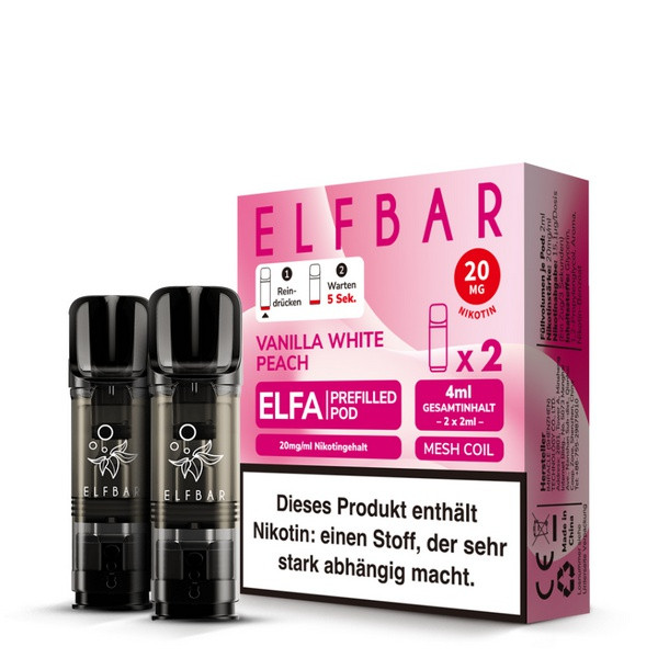 Elf Bar ELFA Prefilled Pod Vanilla White Peach (2 Stk)