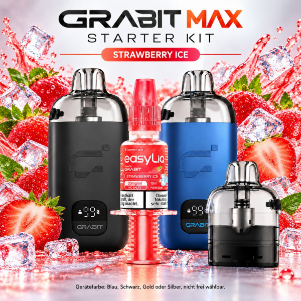 Grabit EasyLiQ Starter Kit 10 ml - Easyliq Strawberry Ice 20mg