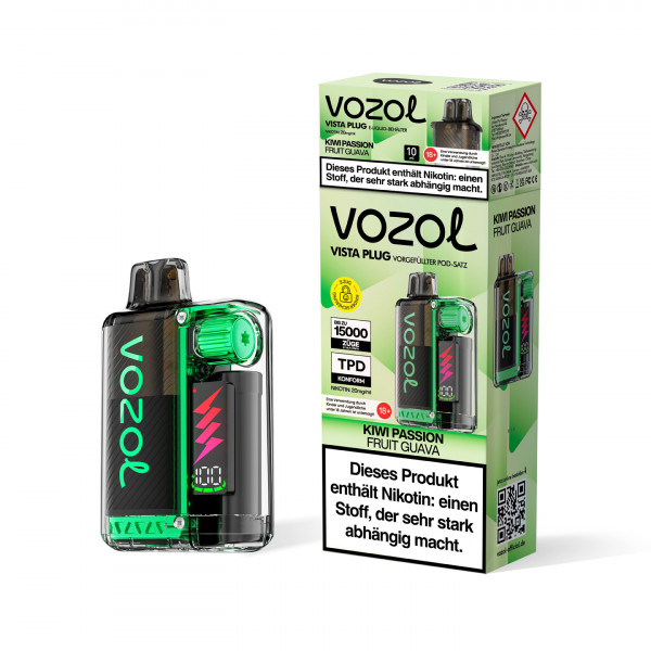 Vozol Vista Plug Kiwi Passionfruit Guava 20mg/ml - Prefilled Starterkit 12ml