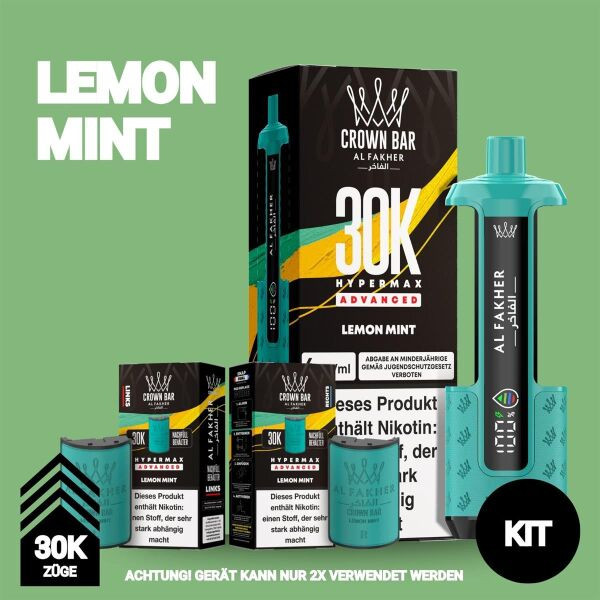 Al Fakher Lemon Mint Crown Bar Hypermax 30k Podkit 22 ml