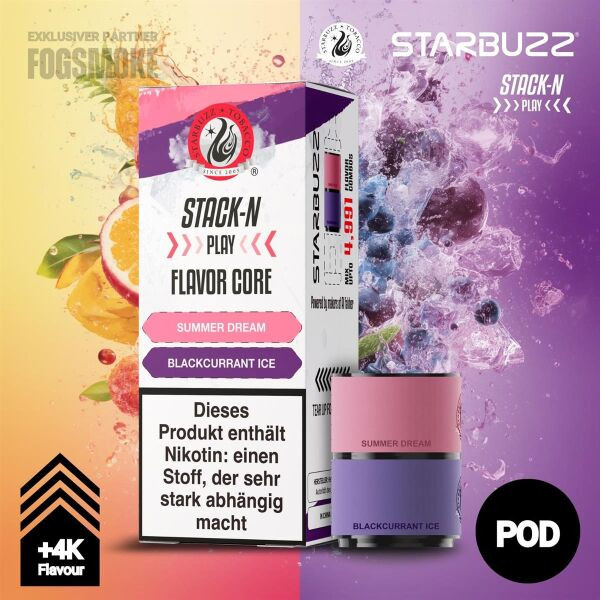 Starbuzz Stack-N Play Pod - Summer Dream + Blackcurrant Ice 4 ml