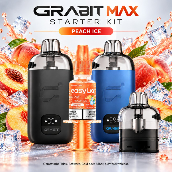 Grabit EasyLiQ Starter Kit 10 ml - Easyliq Peach Ice 20mg