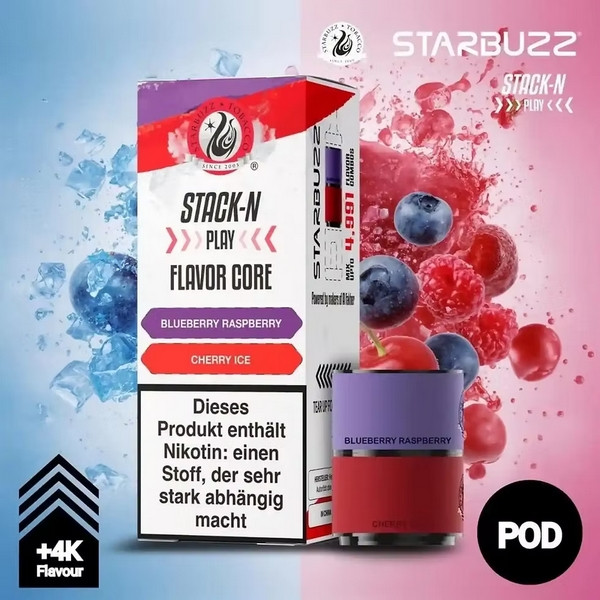 Starbuzz Stack-N Play Pod - Blueberry Raspberry + Cherry Ice 4 ml