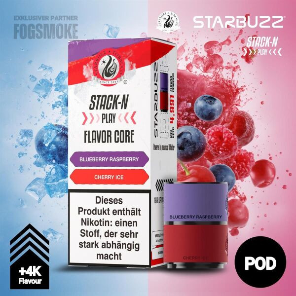 Starbuzz Stack-N Play Pod - Berry Ice + Blueberry Cherry 4 ml