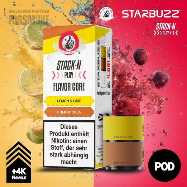 Starbuzz Stack-N Play Pod - Lemon & Lime + Cherry Cola 4 ml
