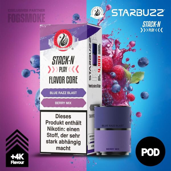 Starbuzz Stack-N Play Pod - Blue Razz Blast + Berry Mix 4 ml