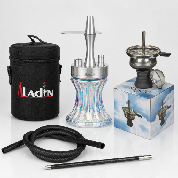 Aladin Travel Shisha 2GO - Shiny Clear Komplettset