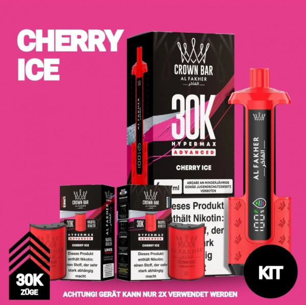 Al Fakher Cherry Ice Crown Bar Hypermax 30k Podkit 22 ml
