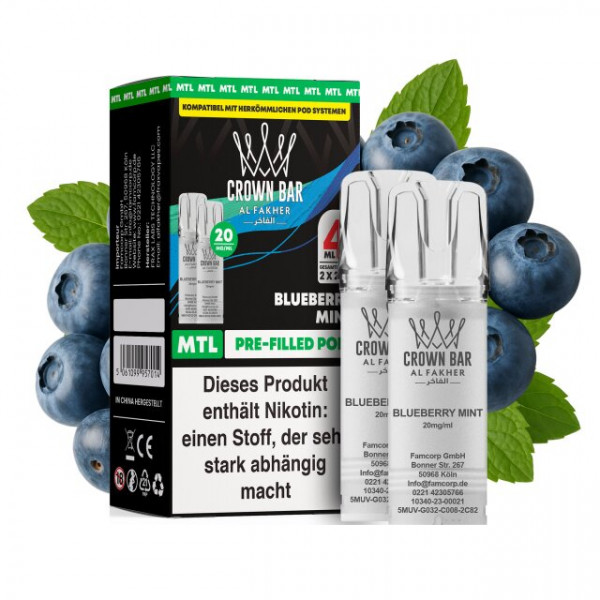 Al Fakher Prefilled Pod MTL - Blueberry Mint (2 Stk)